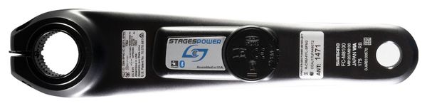 Sensor de potencia de biela StagesCycling Shimano XT R8100 Negro