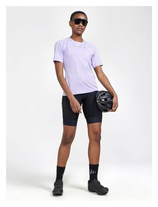 Maillot manches courtes vélo Craft ADV Gravel Lavande Femme