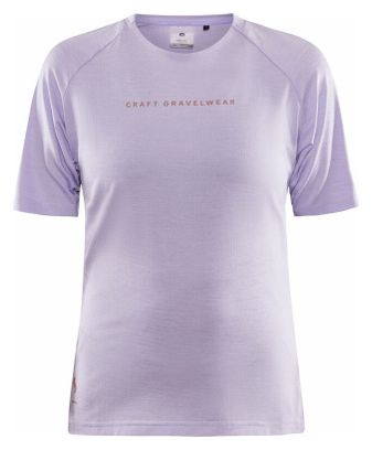 Maillot manches courtes vélo Craft ADV Gravel Lavande Femme