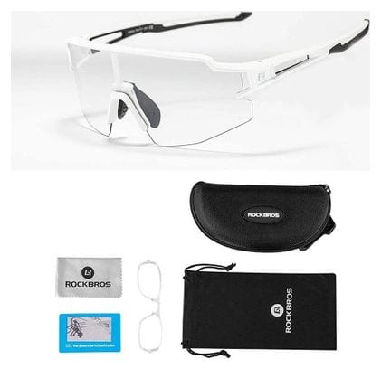 Rockbros lunettes de cyclisme photochromiques UV400 - blanc