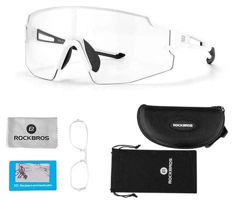 Rockbros lunettes de cyclisme photochromiques UV400 - blanc