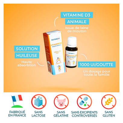 Vitamine D3 - Issue de Lanoline - 15ml