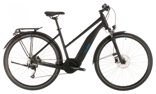 VTC Electrique Cube Touring Hybrid One 500 Trapèze Shimano 9v Noir / Bleu 2020