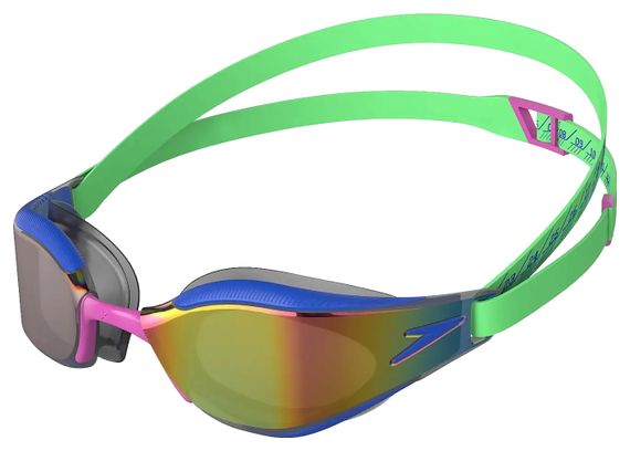 Speedo Fastskin Hyper Elite Miroir Swim Goggles Green/Blue