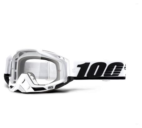Masque 100% Racecraft Stuu Blanc - Noir / Ecran Transparent