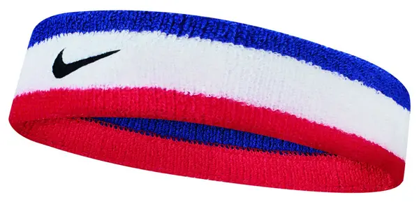 Cinta para la cabeza Nike Swoosh Terry azul blanco rojo