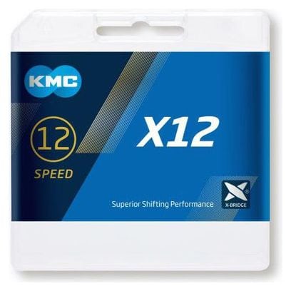 Chaine KMC X12 Ti-N 126 maillons 12V Or