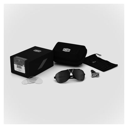 100% Westcraft Soft Tact Black Sunglasses - Black Mirrored Lenses