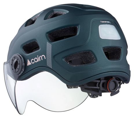 Urban Helm Cairn Quartz Transparent Visor Led Usb Dunkelgrün