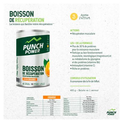 Boisson de récupération Punch Power orange – 400g