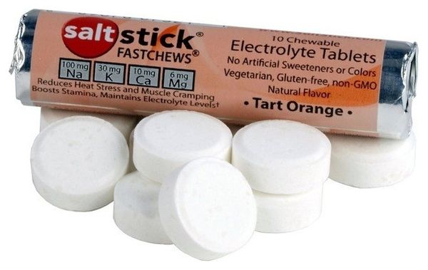 Pastilles electrolyte à croquer SALTSTICK Fastchew - saveur orange - 10 pastilles