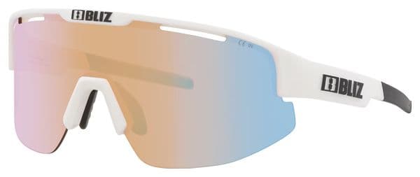 Bliz Matrix Brille Mattweiß - Orange/Spiegelblau