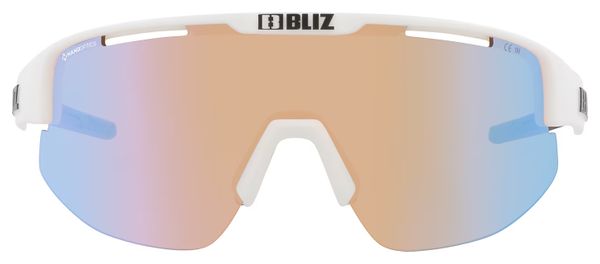 Bliz Matrix Brille Mattweiß - Orange/Spiegelblau