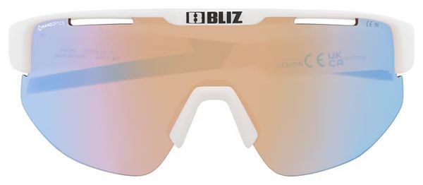 Bliz Matrix Brille Mattweiß - Orange/Spiegelblau