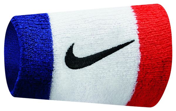 Bracelet Éponge (Paire) Nike Swoosh Double Wide Bleu Blanc Rouge