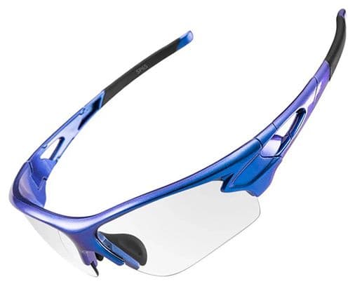 Rockbros lunettes de cyclisme photochromiques UV400 - bleu