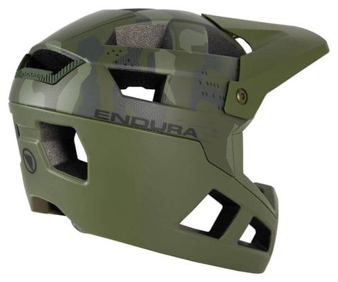 Endura Singletrack Kinderhelm Vol Gezicht Camo Groen Uniek