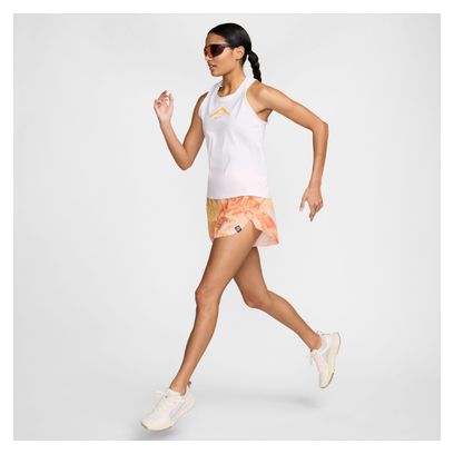 Canotta Nike Trail Donna Bianco Arancione