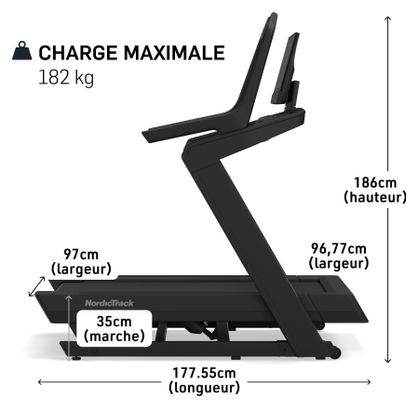 Tapis de course X16 / Ecran tactile 16  / Inclinaison +40% / Dénivelé -6%