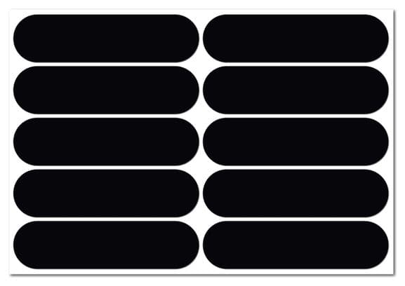 B REFLECTIVE Eco BASIC  Kit 10 autocollants rétro réfléchissants  Visibilité de nuit  Adhésif universel  Stickers pour vélo / poussette / casque / jouets  Bandes 7 x 1 8 cm  Noir