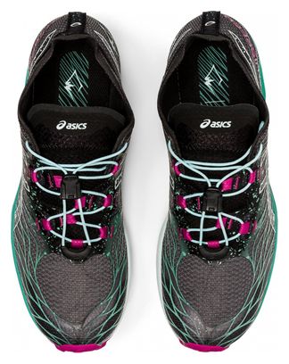 Asics FujiSpeed Women's Black Green Pink Trail Shoes
