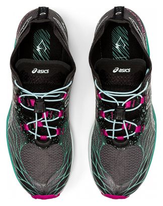 Asics FujiSpeed Donna Nero Verde Rosa Scarpe da Trail