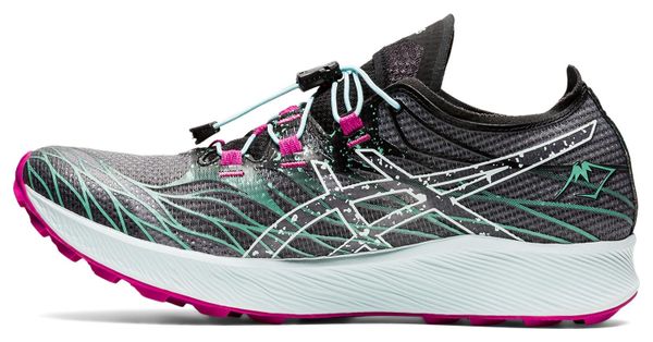 Zapatillas de trail Asics FujiSpeed para mujer, negro, verde y rosa