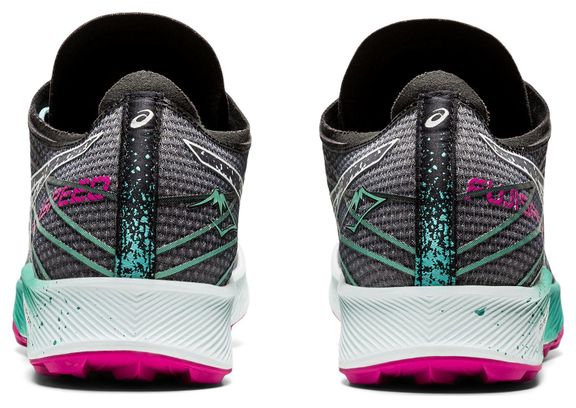 Zapatillas de trail Asics FujiSpeed para mujer, negro, verde y rosa