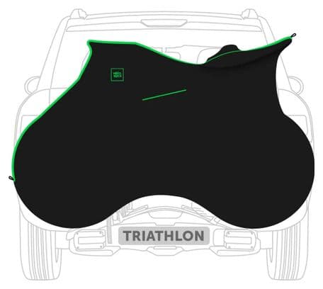 Velosock Black E Triathlon Bike Cover Duurzaam + Waterafstotend Zwart/Groen
