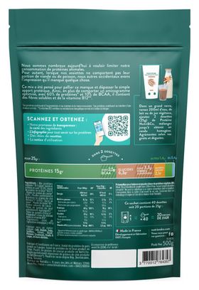 PROTÉINE VEGAN BIO - MASSE MUSCULAIRE - ALTERNATIVE À LA WHEY - GOÛT CACAO -500G