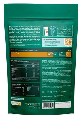 Protéine Vegan BIO - Masse Musculaire - Goût Cacao - 500G