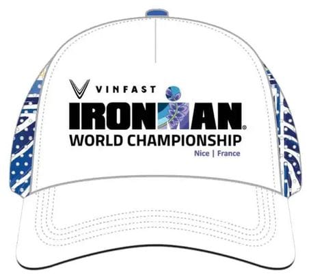 Ironman Wereldkampioenschap Nice 2024 Event Running Trucker Cap Wit/Blauw