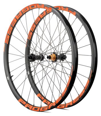 Paire de roues Progress GPX Nitro2 29"  Orange | Boost 15x110/12x148 mm | 6 Trous | 1280 gr