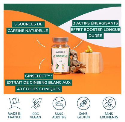 Le Booster - Complexe Energie  Performance et Endurance - 40 gélules