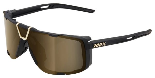 100% Eastcraft Sunglasses - Soft Tact Black - Gold Mirrored Lenses