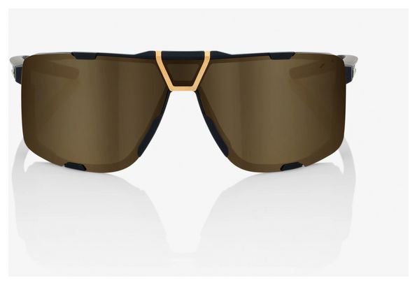 100 % Eastcraft Sonnenbrille ? Soft Tact Black ? Gold verspiegelte Gläser