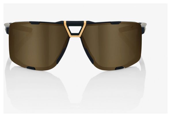 100% Eastcraft-zonnebril - Soft Tact Zwart - Goudkleurige gespiegelde lenzen