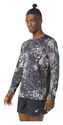 Maillot Manches Longues Asics All Over Print Noir Blanc Homme