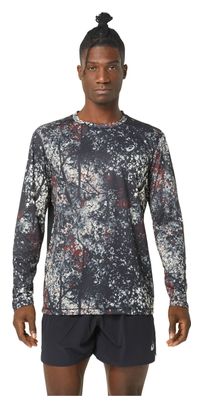 Maillot Manches Longues Asics All Over Print Noir Blanc Homme