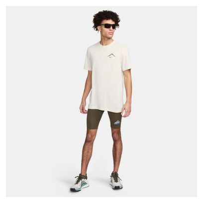 Nike Dri-Fit Trail Beige Korte Mouw T-shirt