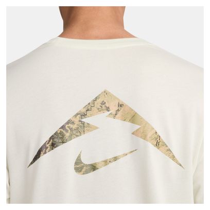 Nike Dri-Fit Trail Beige Korte Mouw T-shirt