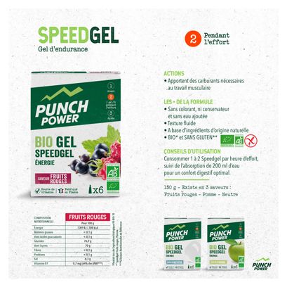Punch Power Bio Gel SPEEDGEL - Fruits rouges - Lot de 40