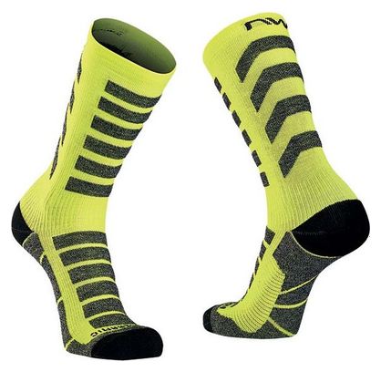 Paar Northwave Husky Ceramic Socks Fluo Yellow
