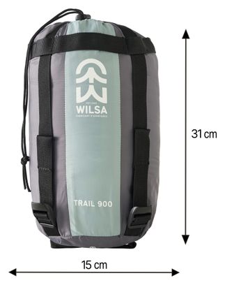 Sac de Couchage Light Trail 900 Gris et vert Droit
