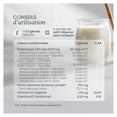 Probiotiques & Prébiotiques - 60 milliards d'UFC - 60 gélules