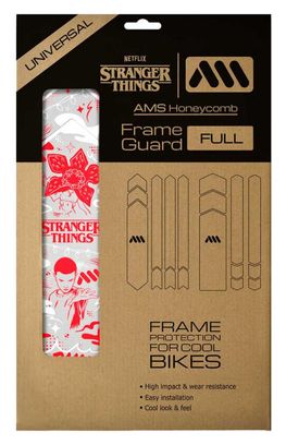 Kit di protezione telaio completo stile All Mountain Stranger Things UpsideDown Bianco / Rosso