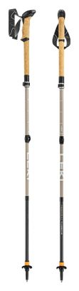 Bastones de senderismo plegables Leki Makalu FX Carbon AS Compact, beige/blanco/negro, 100-120 cm