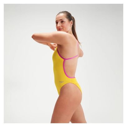 Einteiliger Damen Badeanzug Speedo Eco + Solid VBack Mango/Pink