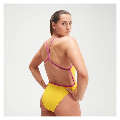Women's 1-piece Speedo Eco + Solid VBack Mango/Pink Swimsuit