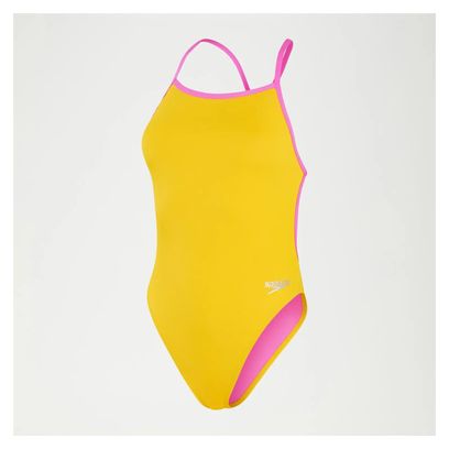 Women's 1-piece Speedo Eco + Solid VBack Mango/Pink Swimsuit